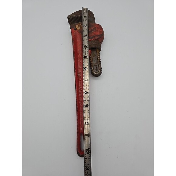 Vintage Tool 14" Heavy Duty Adjustable Pipe Wrench Drop Forged Taiwan - Picture 3 of 7